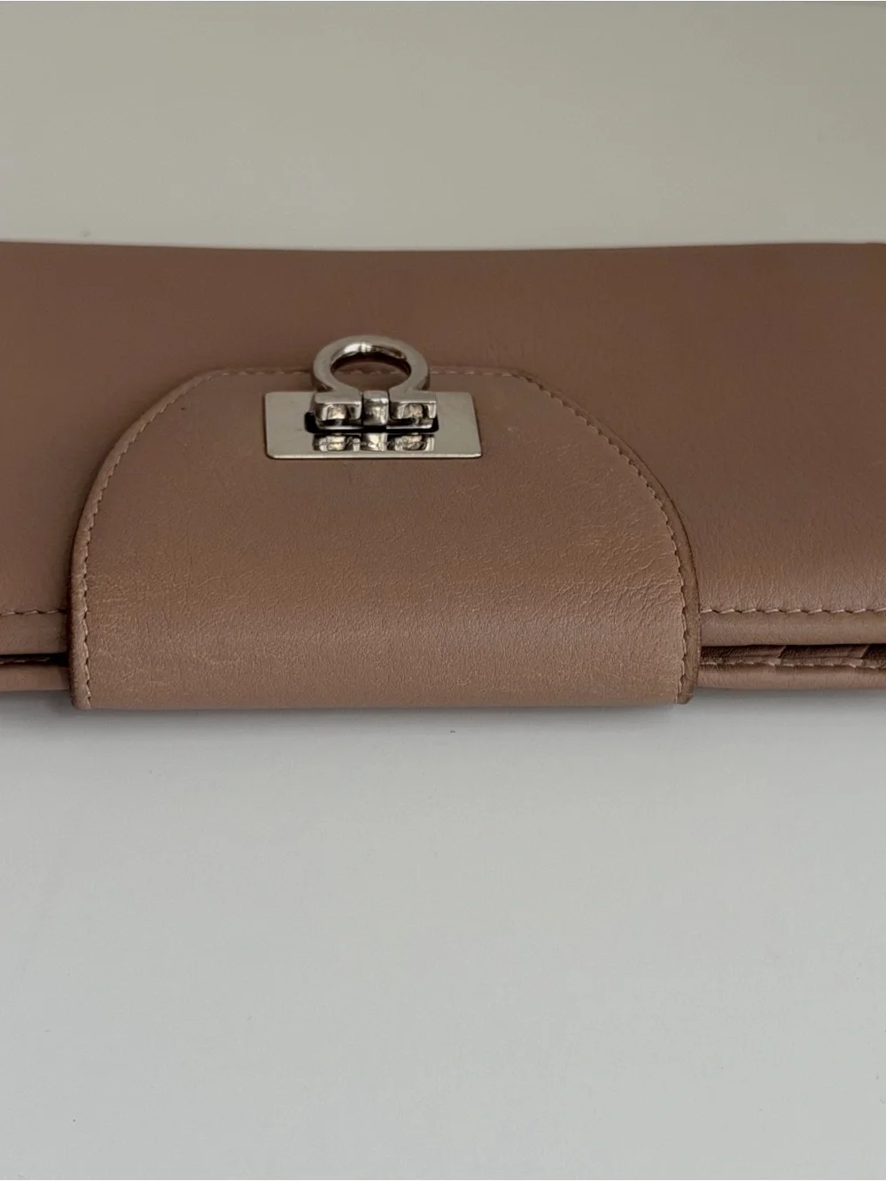 Authentic Salvatore Ferragamo Gancini Continental Leather Wallet